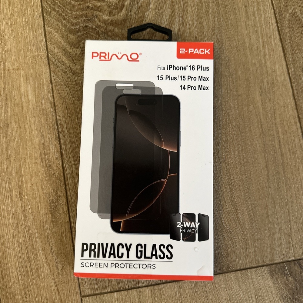 Primo 2 Pack Privacy Glass Iphone 16 Plus, 15 Plus Pro, 14 Pro Max NWT
